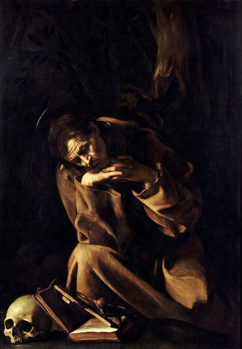 Święty Franciszek medytujący nad krucyfiksem - Caravaggio