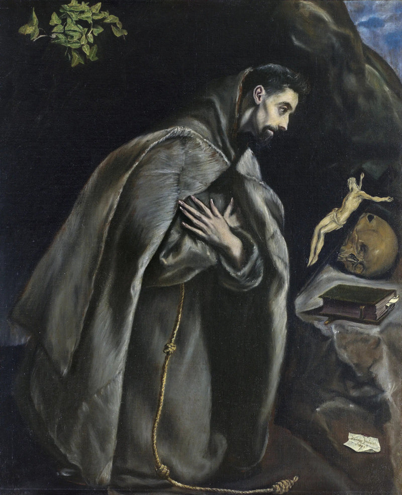 Święty Franciszek modlący się przed krucyfiksem - El Greco