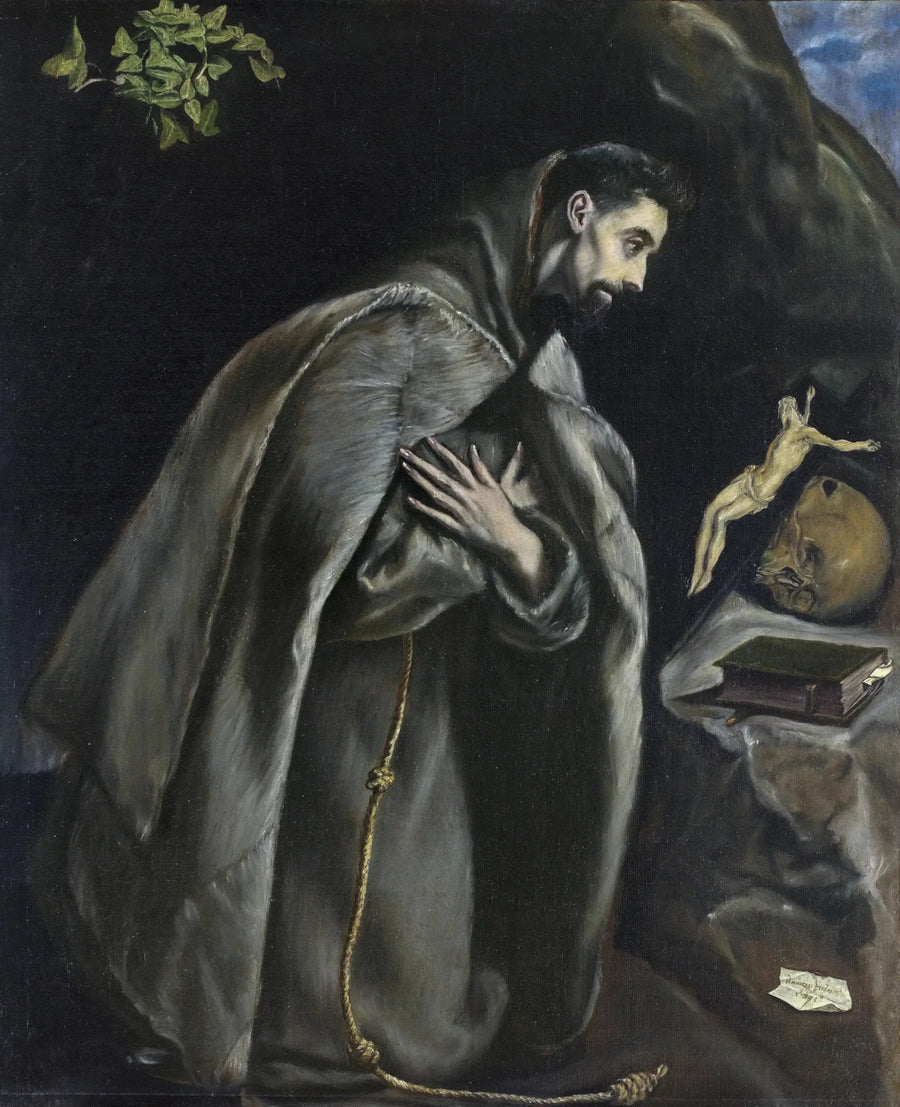 Święty Franciszek modlący się przed krucyfiksem - El Greco
