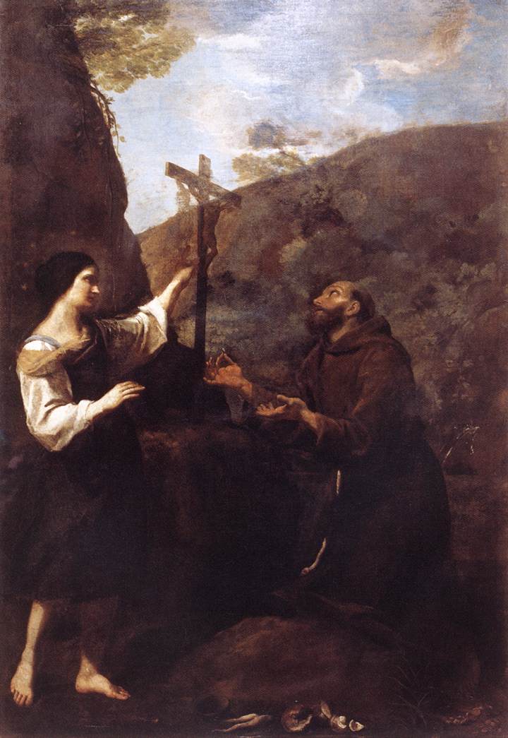 Święty Franciszek poślubia ubóstwo - Andrea Sacchi