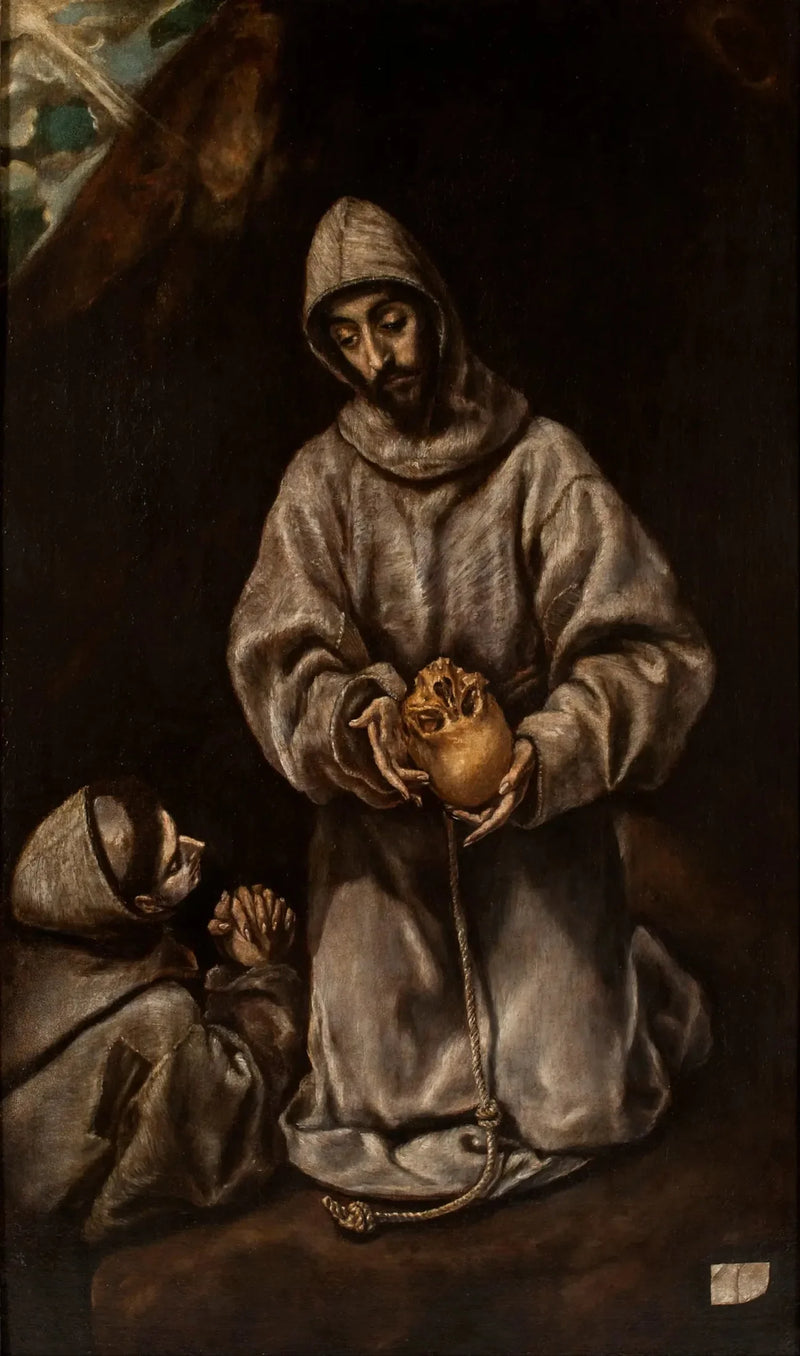 Święty Franciszek i brat Leon medytujący nad śmiercią - El Greco