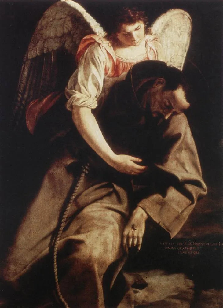 Święty Franciszek i Anioł - Orazio Gentileschi