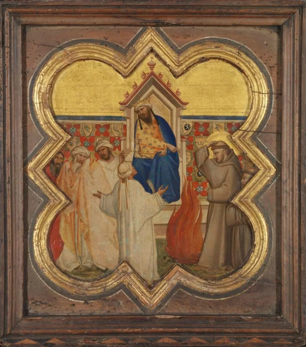 Saint François et l'épreuve du feu devant le sultan - Taddeo Gaddi image 1 copie de tableau peinte à la main