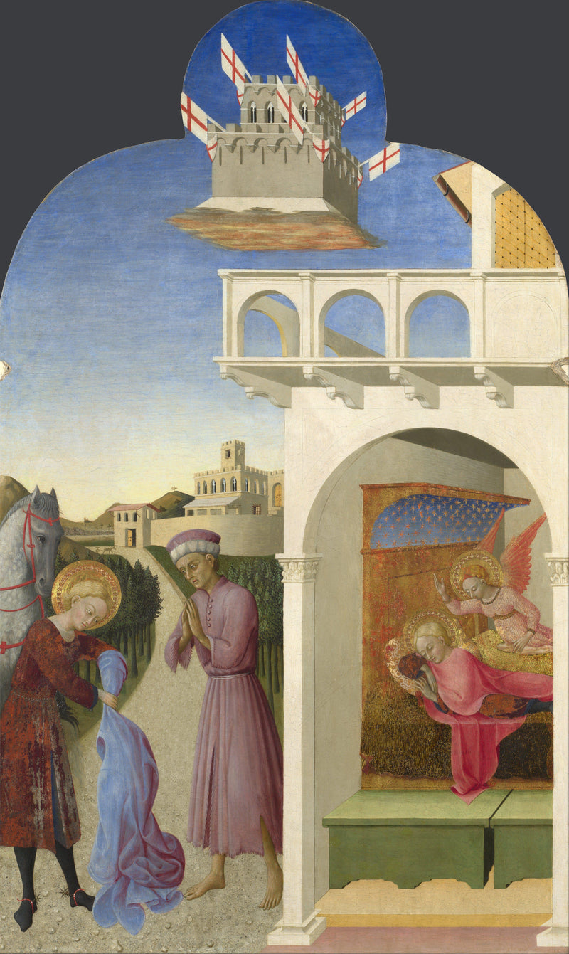 Saint François et le pauvre chevalier, et la vision de François - Sassetta