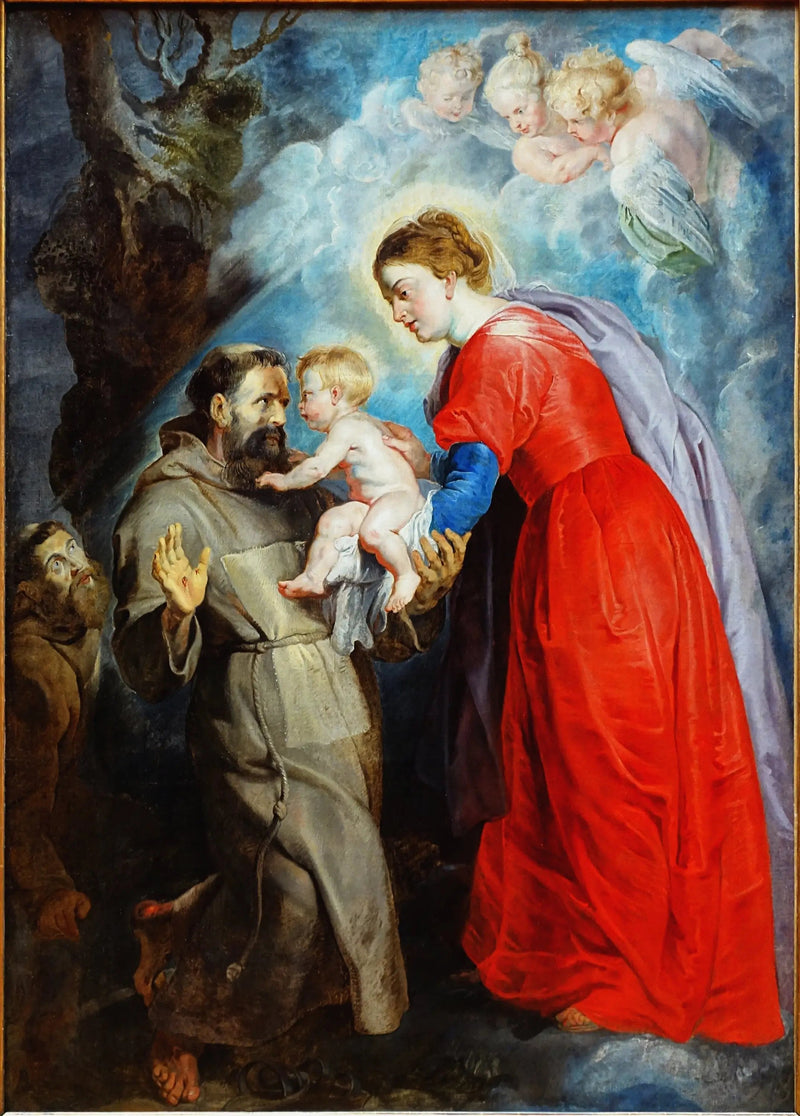 Święty Franciszek przyjmujący Dzieciątko Jezus z rąk Maryi - Peter Paul Rubens