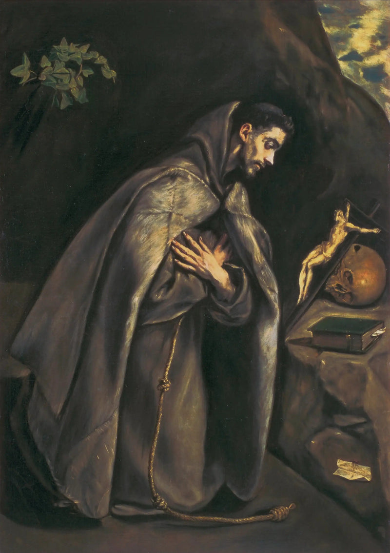Święty Franciszek czczący Krucyfiks - El Greco