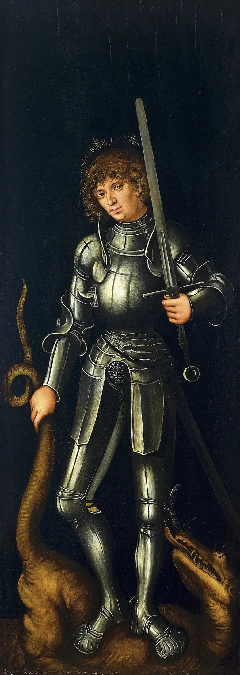 Święty Jerzy (zewnętrzne skrzydło po prawej stronie) - Lucas Cranach Starszy