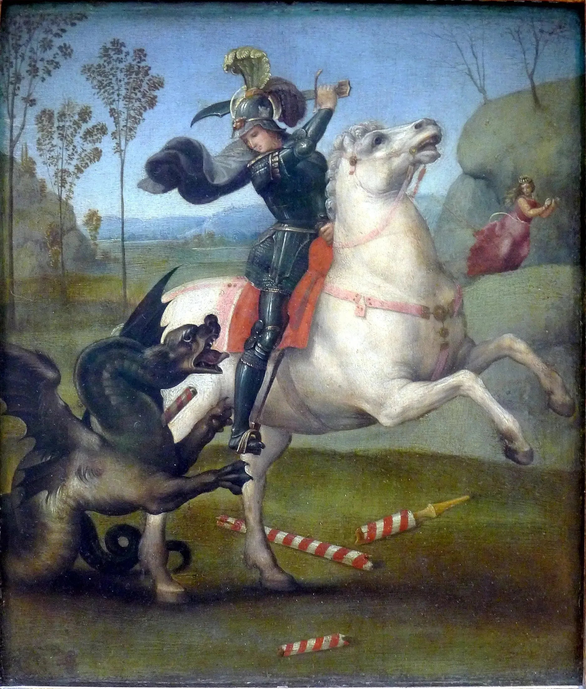 Saint Georges et le Dragon - Raphaël Sanzio image 1 copie de tableau peinte à la main