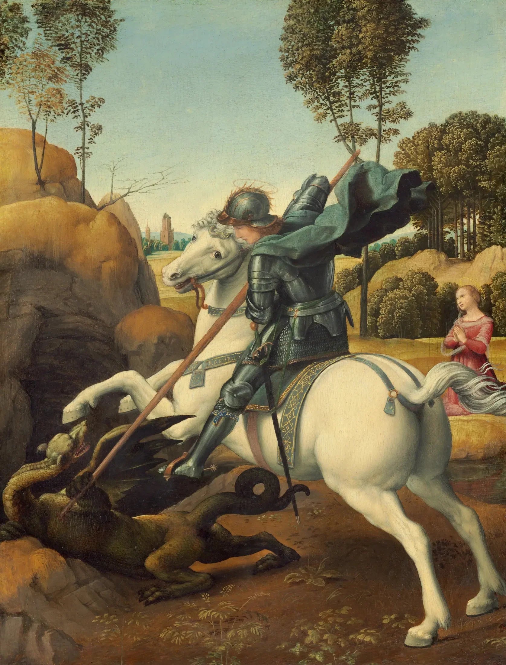 Saint Georges et le Dragon - Raphaël Sanzio image 1 reproduction réalisée par Alpha Reproduction