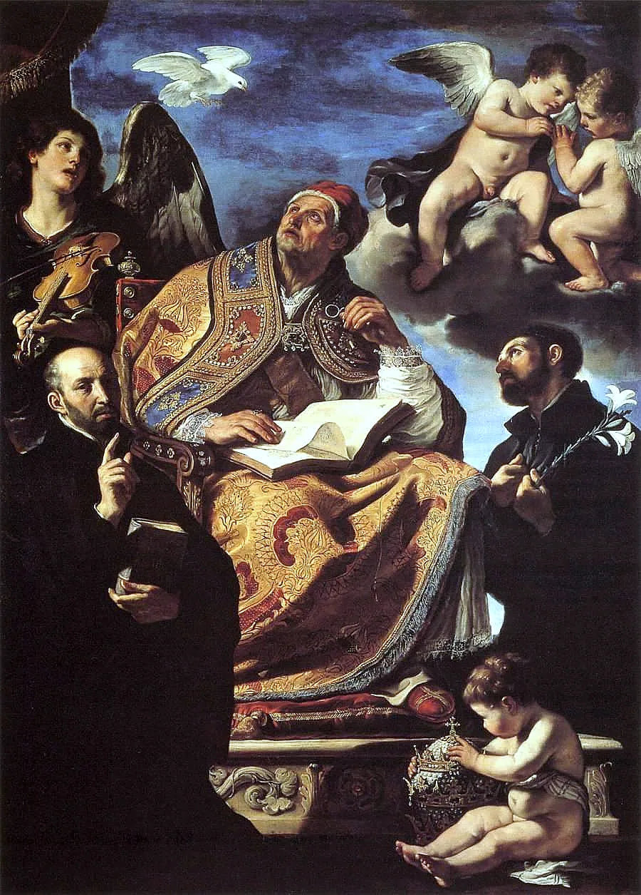 Święty Grzegorz Wielki z jezuitami - Guercino