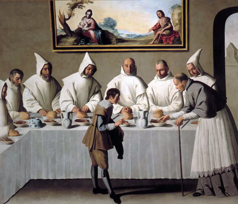 Święty Hugues w refektarzu Kartuzów - Francisco de Zurbarán