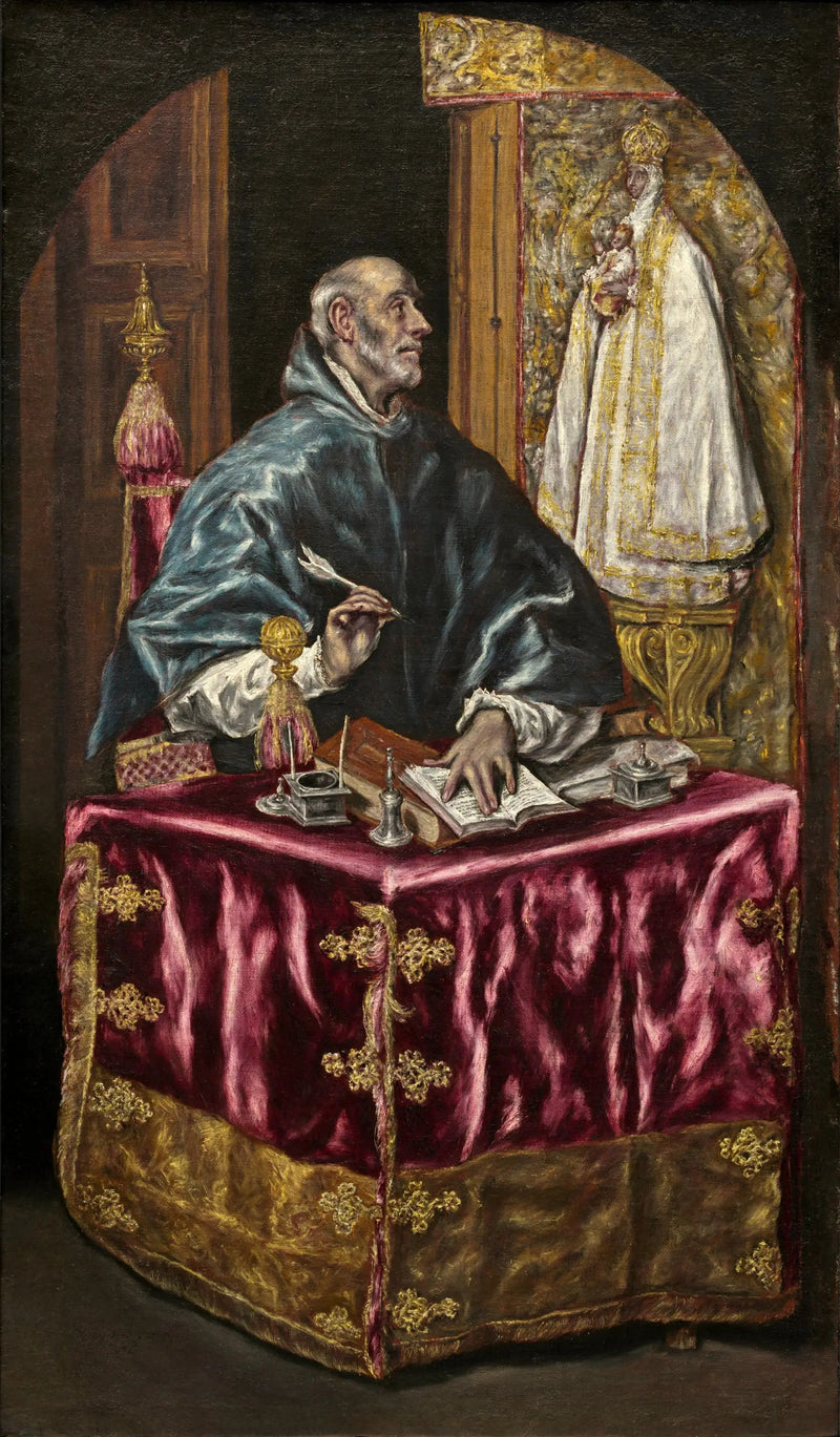 Święty Ildefons piszący pod dyktando Matki Bożej - El Greco
