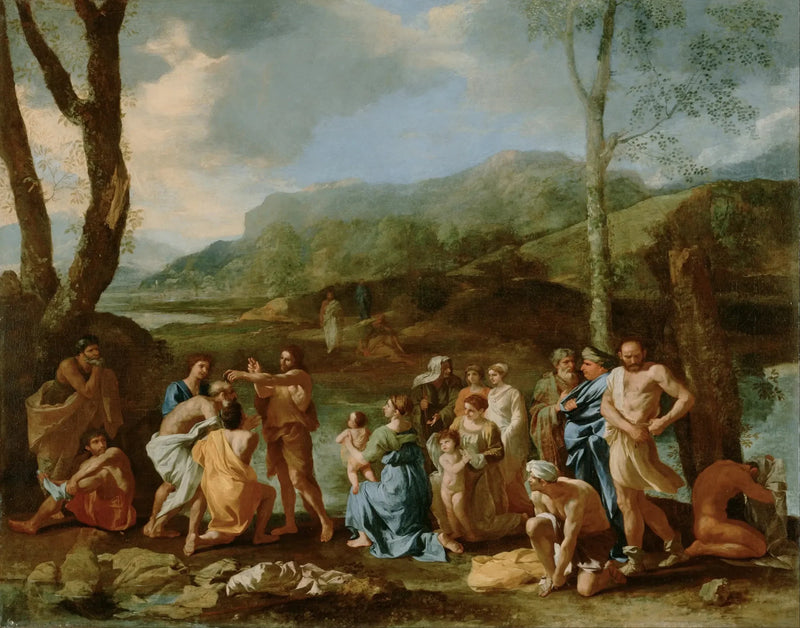 Święty Jan chrzczący w Jordanie - Nicolas Poussin
