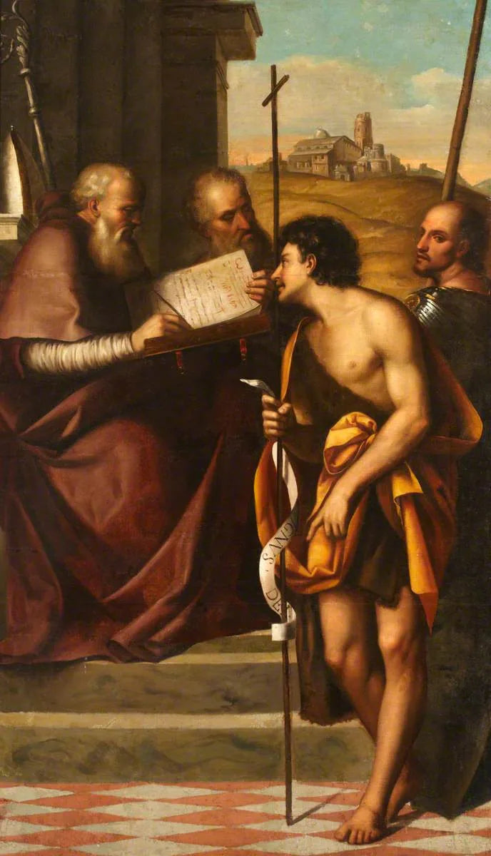 Święty Jan Chrzciciel, święty Jan Chryzostom, święty Jan Ewangelista i święty Teodor - Sebastiano del Piombo