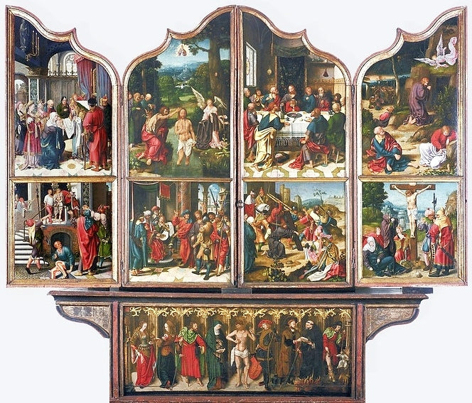 Święty Jan Chrzciciel i Święty Renaud (szczegół). - Joos van Cleve