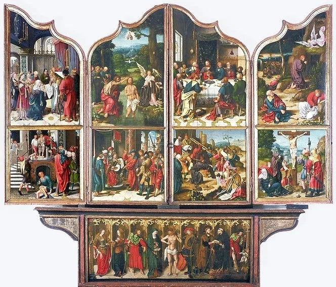 Święty Jan Chrzciciel i Święty Renaud (szczegół). - Joos van Cleve