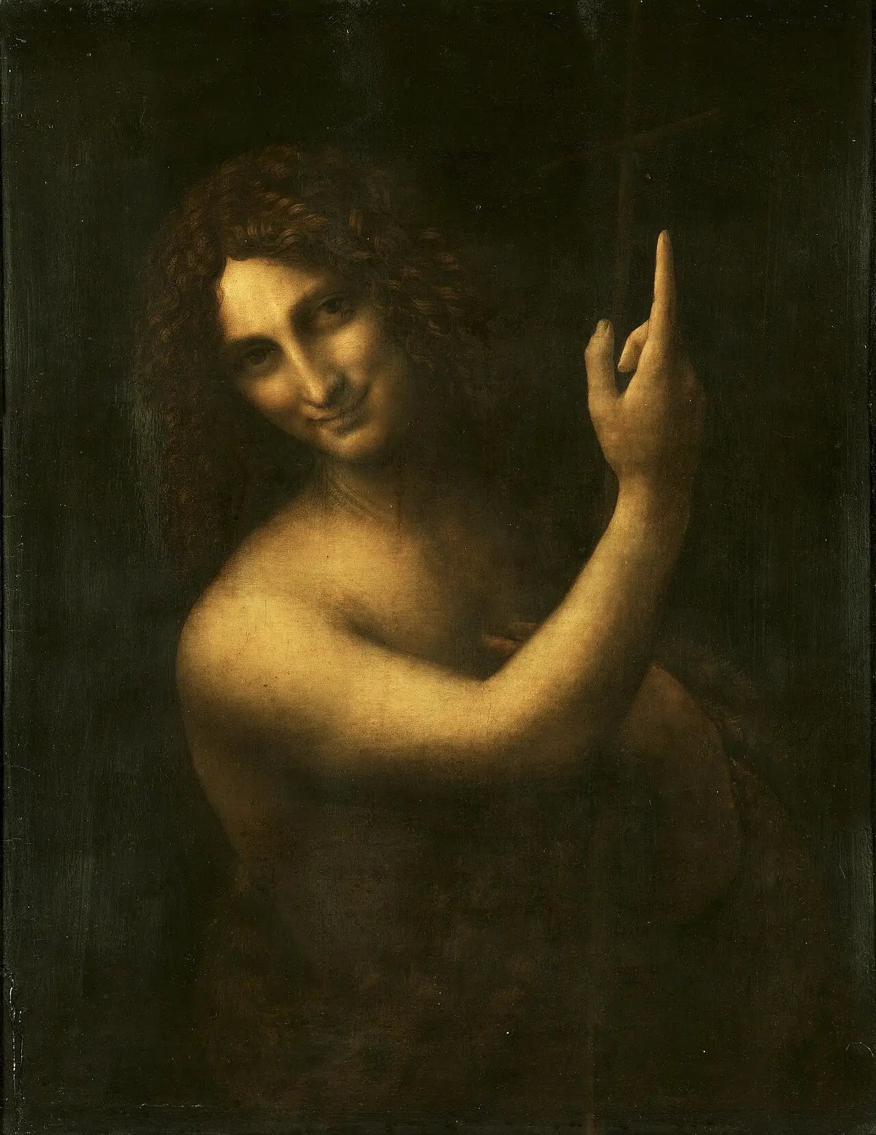 Reproduction du tableau « Saint Jean-Baptiste - Léonard de Vinci » par Alpha Reproduction en peinture à l’huile