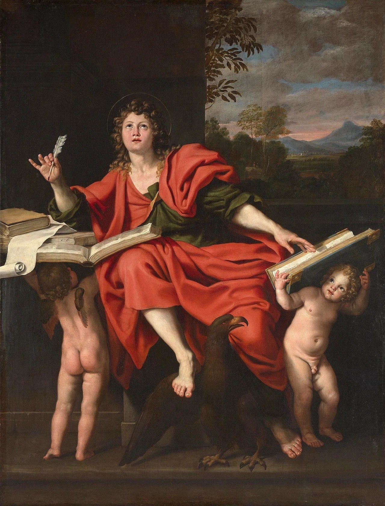 Saint Jean l'évangéliste - Domenichino image 1 copie peinte à la main à l’huile