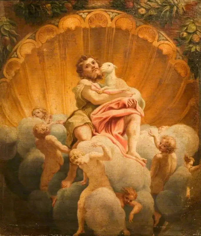 Święty Jan z Barankiem (kopie fresku z kopuły katedry w Parmie) - Antonio da Correggio
