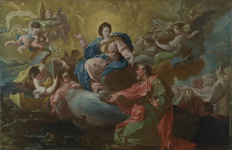 Święty Jan odwiedzony przez Maryję - Francisco Bayeu