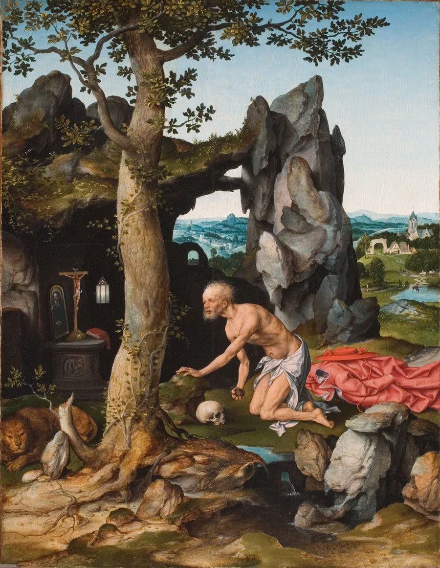 Święty Hieronim w pokucie na pustyni - Joos van Cleve