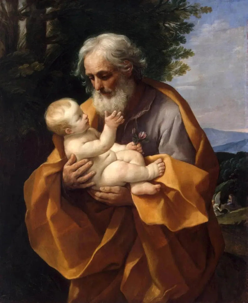 Święty Józef z Dzieciątkiem Jezus na rękach - Guido Reni