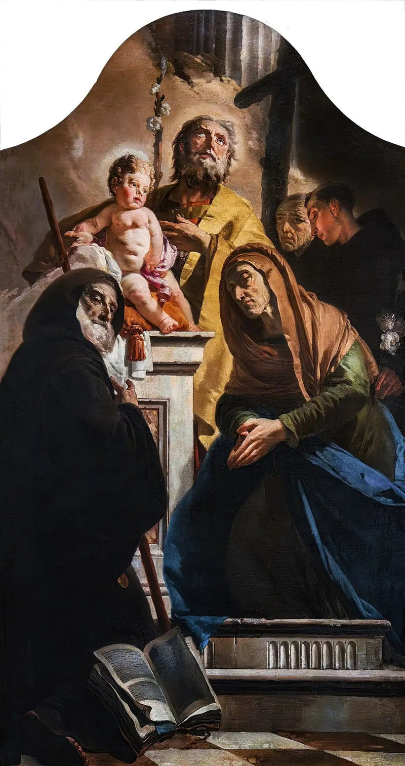 Święty Józef z Dzieciątkiem Jezus oraz święci Franciszek z Pauli, Anna, Antoni i Piotr z Alcántary - Giovanni Battista Tiepolo