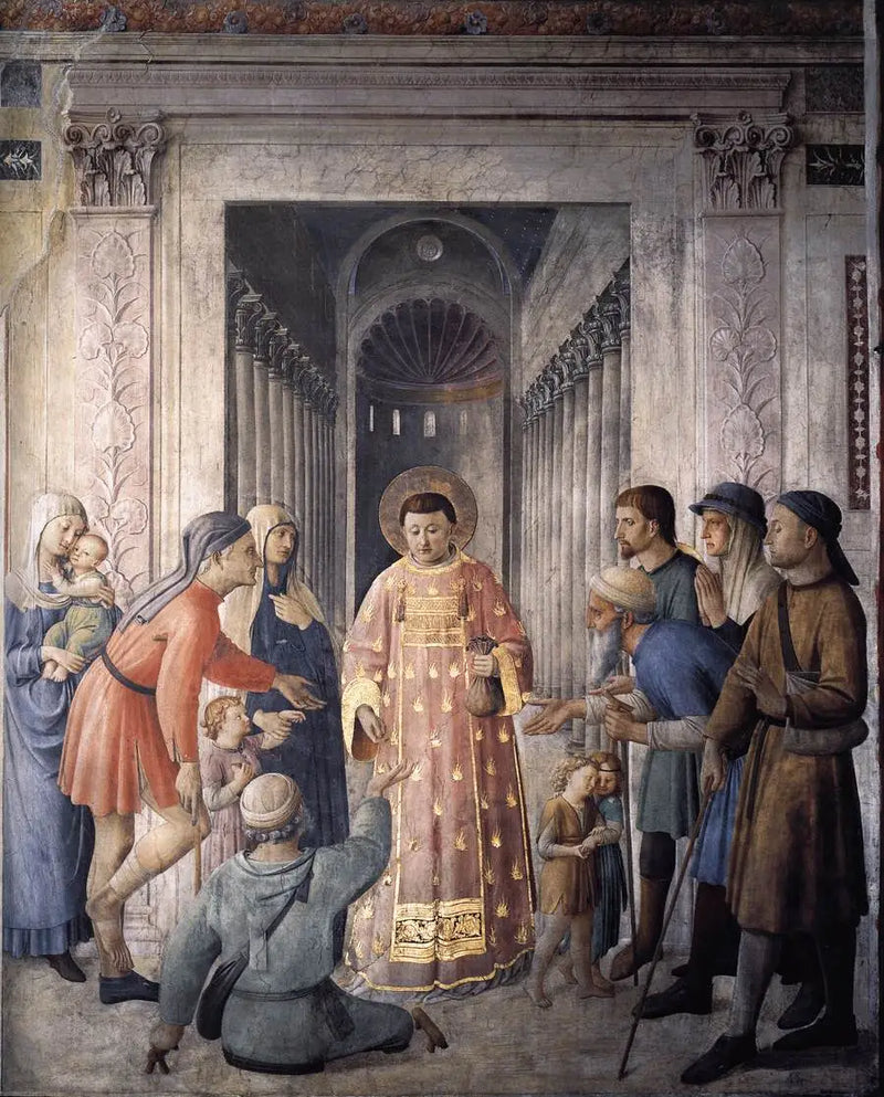 Saint Laurent rozdaje jałmużnę - Fra Angelico