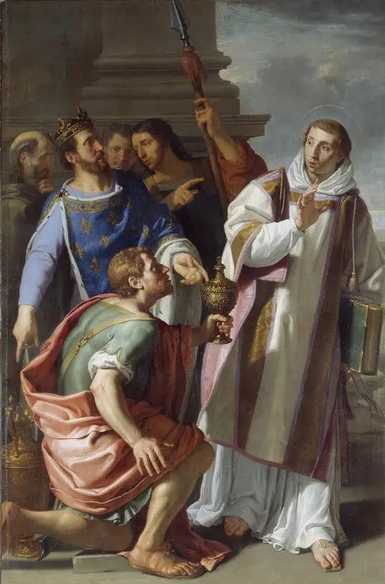 Święty Leonard odmawiający obecności króla Chlodwiga - Philippe de Champaigne