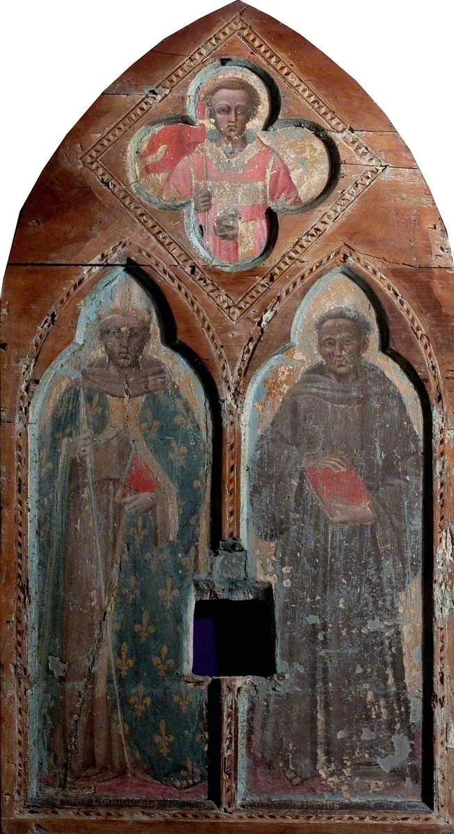 Święty Ludwik z Tuluzy i święty Antoni z Padwy z świętym Stefanem - Spinello Aretino