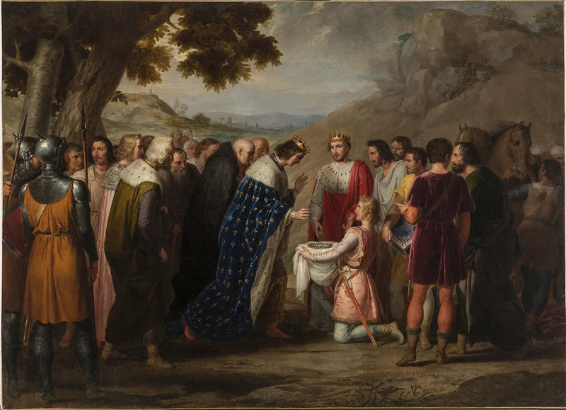 Święty Ludwik przyjmujący świętą koronę od Boudouina II - Rafael Tejeo