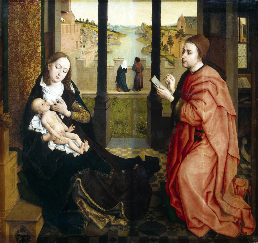 Święty Łukasz rysujący Maryję - Rogier van der Weyden