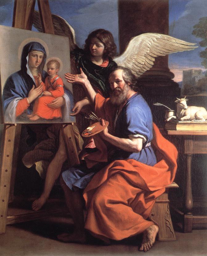 Święty Łukasz przedstawiający obraz Matki Boskiej - Guercino