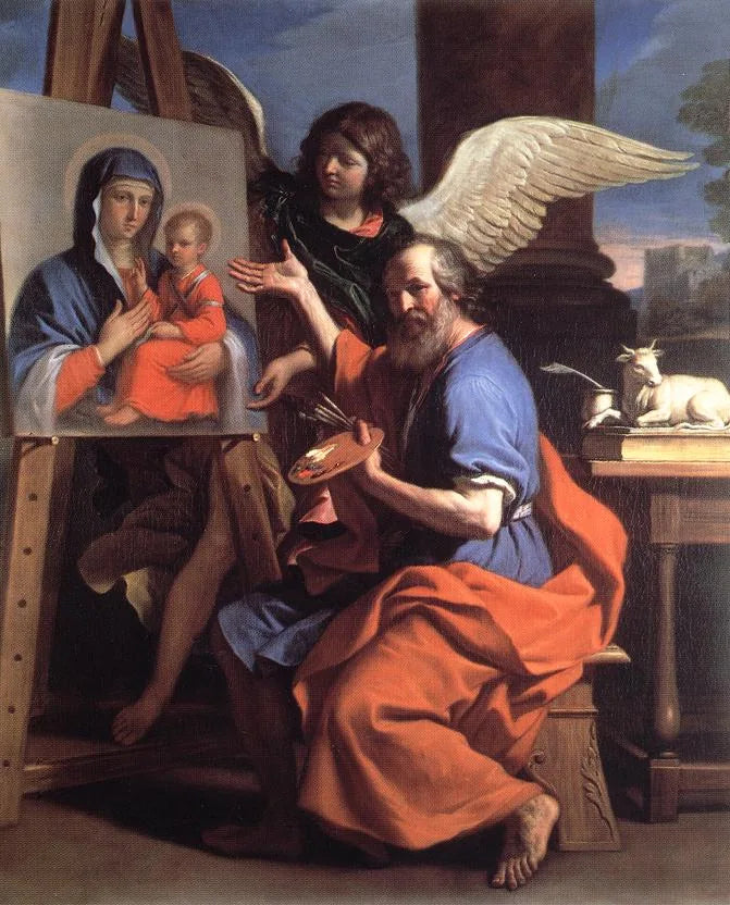 Święty Łukasz przedstawiający obraz Matki Boskiej - Guercino