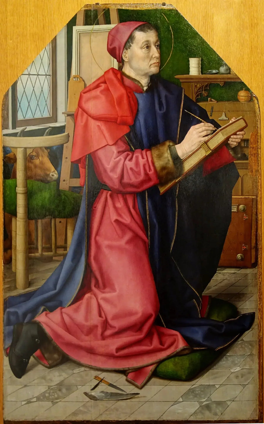 Święty Łukasz malujący Maryję - Hugo van der Goes