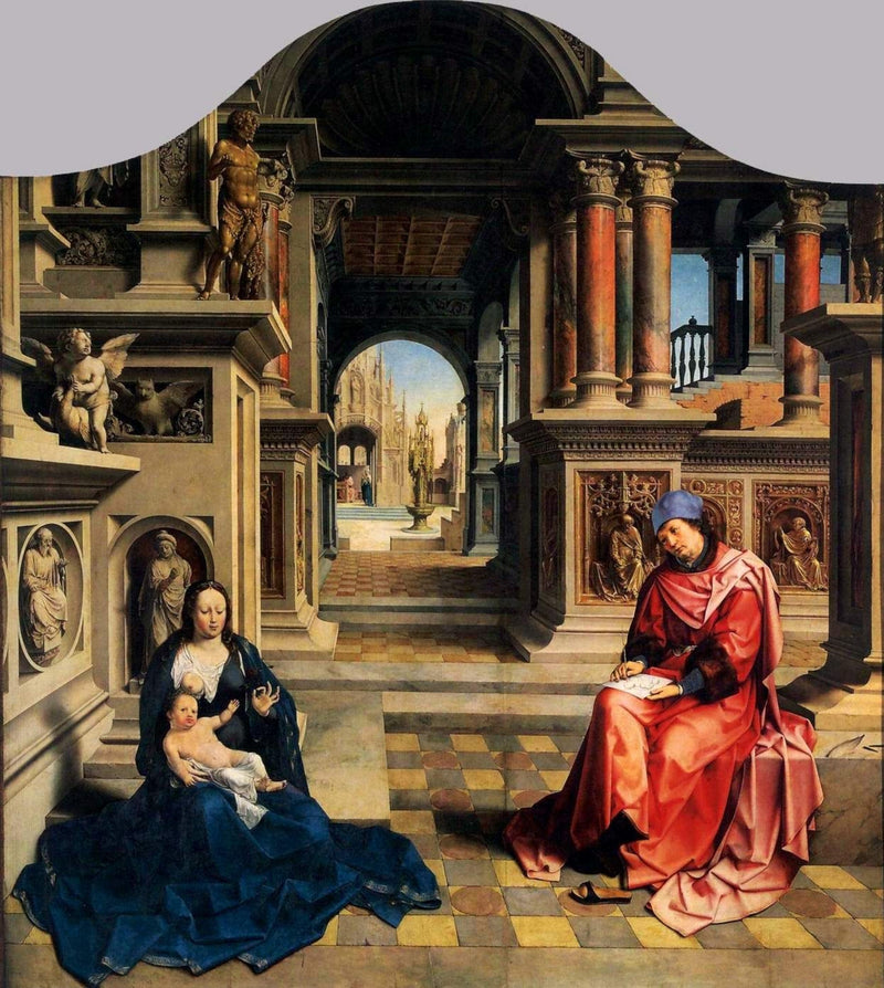 Święty Łukasz malujący Maryję - Jan Gossaert