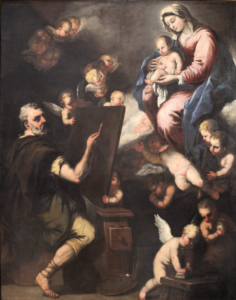 Święty Łukasz malujący Maryję - Luca Giordano