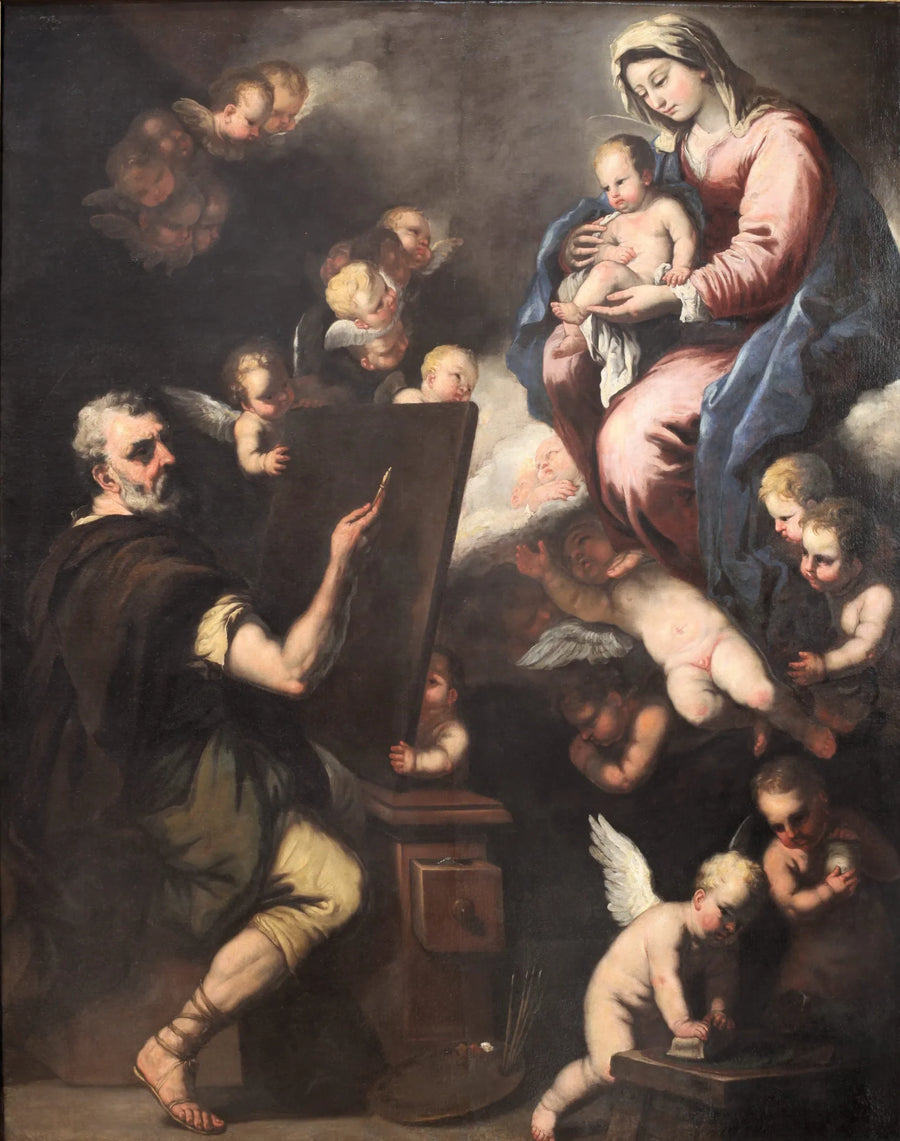 Święty Łukasz malujący Maryję - Luca Giordano