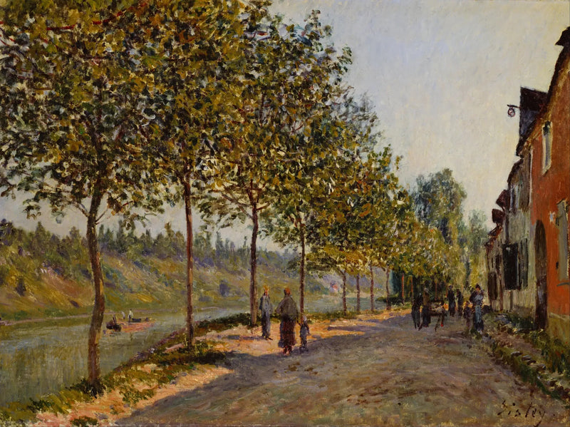 Saint-Mammès i wzgórza La Celle, czerwcowy poranek - Alfred Sisley