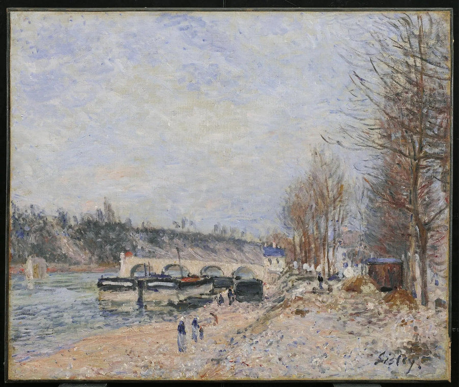 Saint-Mammès, szare niebo - Alfred Sisley