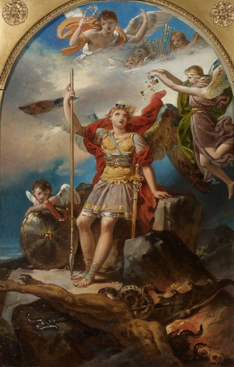 Święty Michał pokonujący demona - Charles Meynier