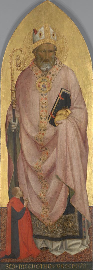 Święty Mikołaj z Bari z darczyńcą - Agnolo Gaddi