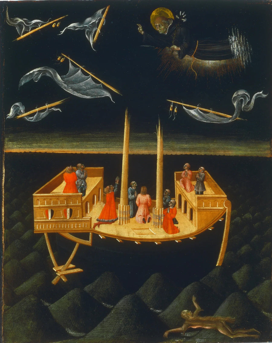 Święty Mikołaj z Tolentino ratujący rozbitka - Giovanni di Paolo