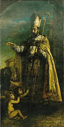 Święty Mikołaj wskrzeszający małe dzieci - Gustave Courbet
