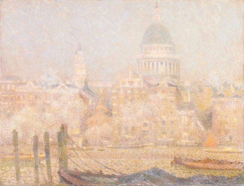 Saint-Paul widok na rzekę - Poranne słońce zimą - Henri Le Sidaner