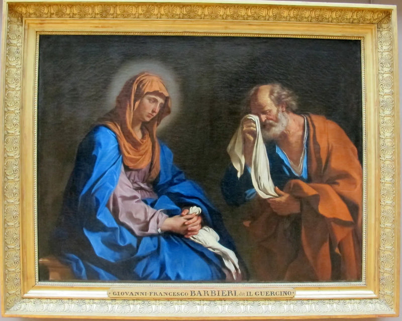 Guercino Święty Piotr płaczący przed Dziewicą