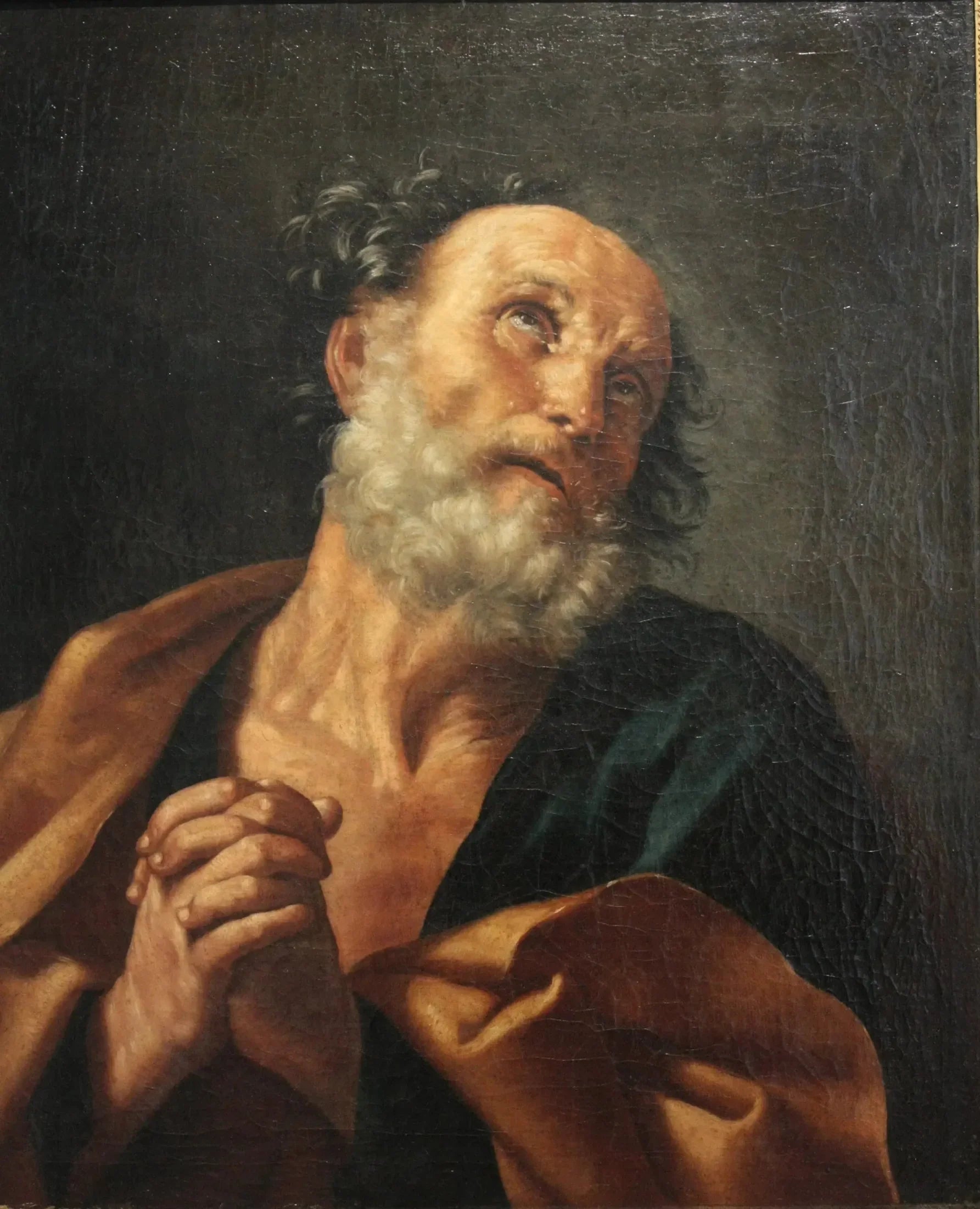 Saint Pierre pleurant fils reniement - Guido Reni image 1 tableau peint à l’huile sur toile