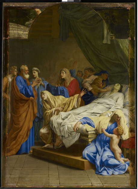 Święty Piotr wskrzesza wdowę Tabitę - Eustache Le Sueur