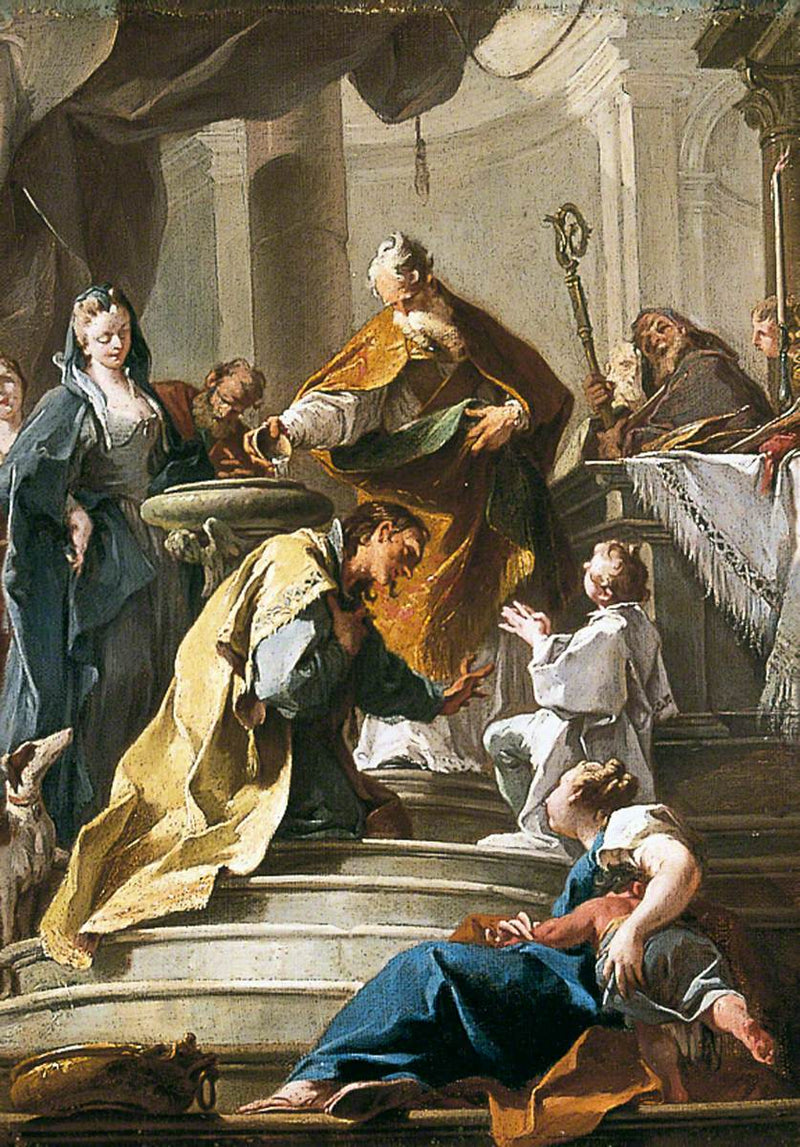 Święty Prosdocyme chrzczący świętego Daniela - Giovanni Battista Pittoni