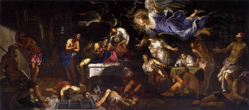 Święty Roch w więzieniu odwiedzany przez anioła - Jacopo Tintoretto